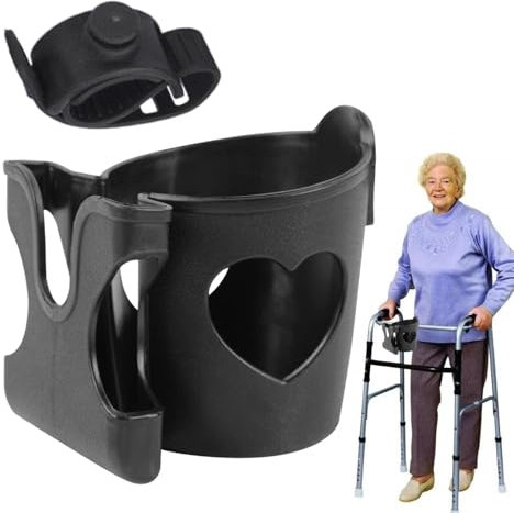 Portavasos para silla de ruedas - soportes de copa de cochecito ajustables, soporte de teléfono para cochecito | Soporte de botella para scooter eléctrico, accesorios Walker, soporte de botella de