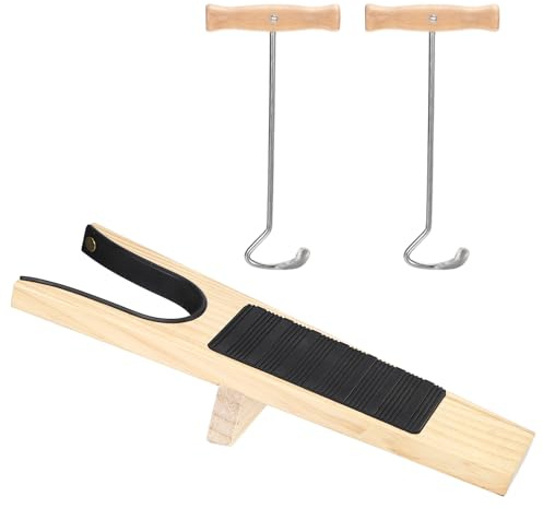 OGANAZI Boot Jack and 2 Boot Puller Hooks Boot Buddy Welly Boot Remover | With Anti-slip Rubber Surface for Unisex Women Men Cowboy Waders for All Kinds of Boots and Shoes Dubbin for Leather Boots