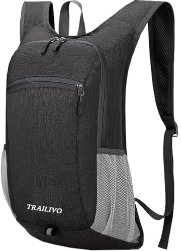 TRAILIVO Wanderrucksack 15L Faltbarer Rucksack Klein Leicht Tagesrucksack für Wandern Travel Outdoor