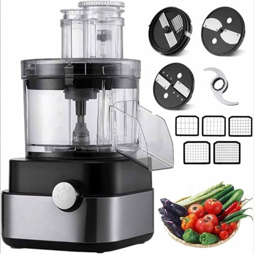 ZenSeFarin 600W Elektrowürfel Gemüseschneider mit 5 Würfel Gitter 5000 ml Kapazität Obst und Gemüsehacker Karotten/Kartoffel/Zwiebelhacker für Zuhause/Werbespot