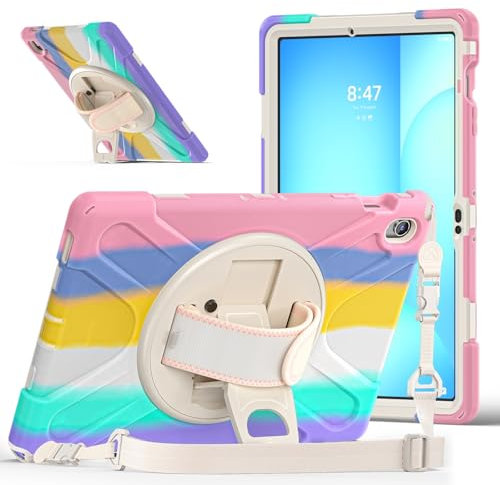 Viaggio con tablet Compatible with Samsung Galaxy Tab S10 FE+ 13.1 Inch 2025 SM-X620/X626 Case, Heavy Duty Rugged Shockproof Drop Protection Case,Shoulder Strap Protective Cover for Kids Cover Protezi