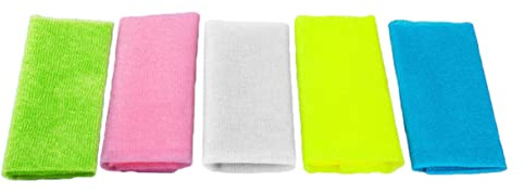 NIYANGLE 5 Stück-pack Nylon Peeling Badetücher für Damen und Herren Langes Duschtuch mit Rückenschrubber Gemischte Farben Entfernt Abgestorbene Haut und Massiert die Haut Zufällige Farbe