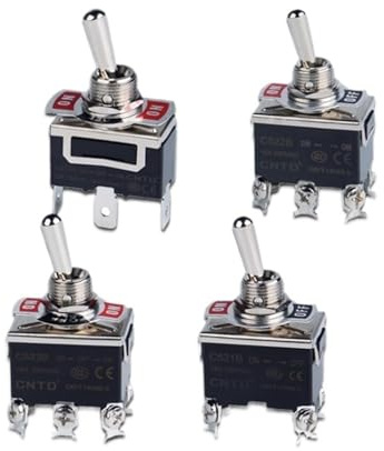 1PCS C5 Interruttore a levetta autobloccante 15A 250VAC Interruttore bipolare unipolare con cappuccio antipioggia(C522A)