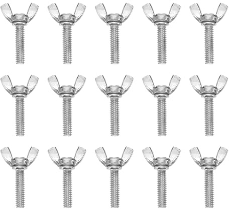 QUARKZMAN 15 Stk 1/4-20 x 1 Flügelschrauben 304 Edelstahl Silber | Flügel Schmetterlingsschrauben, Maschinenbefestigung Daumenschrauben Für Elektronikgeräte