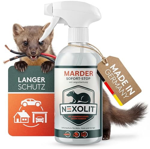 Marderspray 500 ml – Marderabwehrspray gegen Marderbisse im Motorraum – Schutz für Auto, Kabel & Schläuche – Materialschonend – Für Garage, Carport & Dachboden – Ohne Treibgas