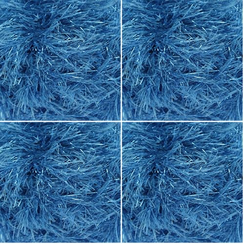 King Cole 541583 Tinsel Chunky Turquoise Yarn - 70M, 50g (Pack of 4)
