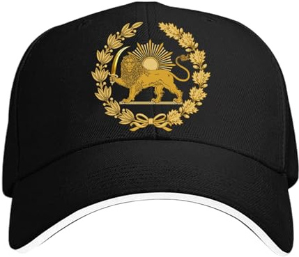 Makes Iran Great Again Hut - Verstellbare Atmungsaktive Baseballkappe | Löwe und Sonne Trucker Mütze für Herren Damen | Schwarze Patriotische Sonnenschutz Kopfbedeckung, Outdoor Golf Wandern Angeln