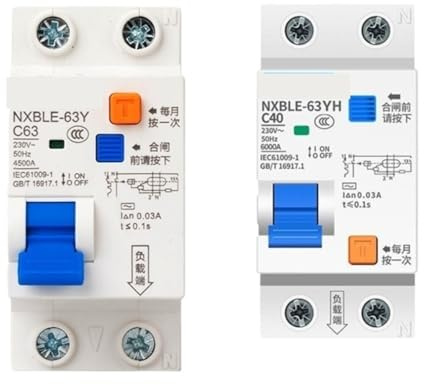 Disjoncteur différentiel à courant résiduel, 1 pièce, 30mA 16A 20A 25A 32A 40A 63A 1PN NXBLE-63YH NXBLE-63Y(NXBLE-63Y 1PN 30MA,32A)