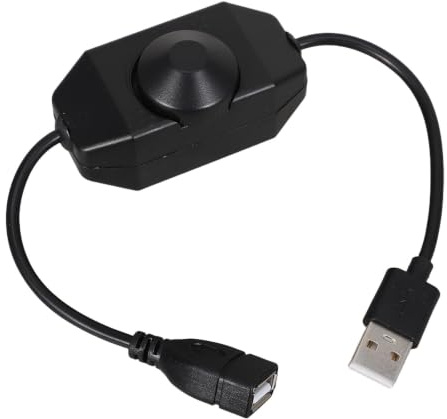 NIYANGLE LED Dimmer für Tv Hintergrundbeleuchtung mit Drehregler Schwarz aus Kupfer und Gummi Platzsparendes Design 31x3,5x3,5cm für Nachttische und Home Office