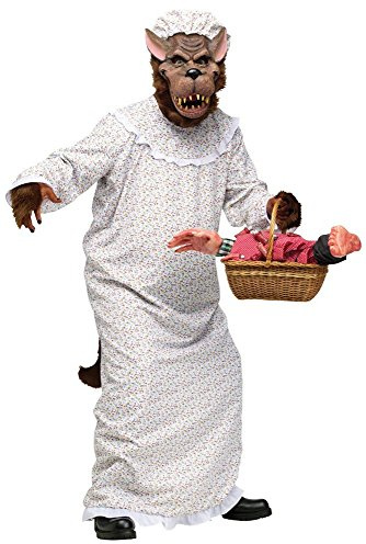 shoperama Lustiges Herren-Kostüm Großer Böser Wolf Großmutter Rotkäppchens Oma Halloween