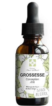 Fleurs de Bach Grossesse SANS ALCOOL pour être plus épanouie - Ce mélange vous aide tout au long de la grossesse à vivre sans angoisse et en confiance... 30 ML, lot de 2