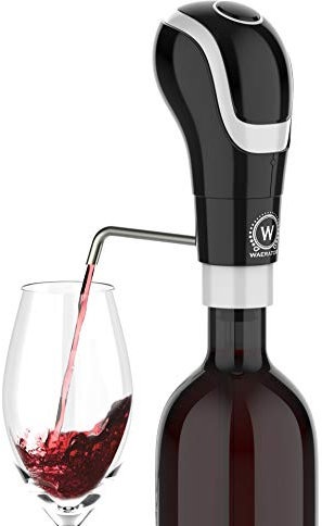 Waerator Decanter istantaneo elettrico per vino e liquori, aeratore e versatore One Touch automatico Black