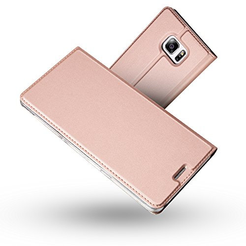 Radoo Coque Galaxy S7,Ultra Mince en Cuir PU Premium Housse à Rabat Portefeuille Coque [Antichoc TPU] [Protection Complète] Étui de Protection Bumper Folio à Clapet pour Samsung Galaxy S7 (Rose)