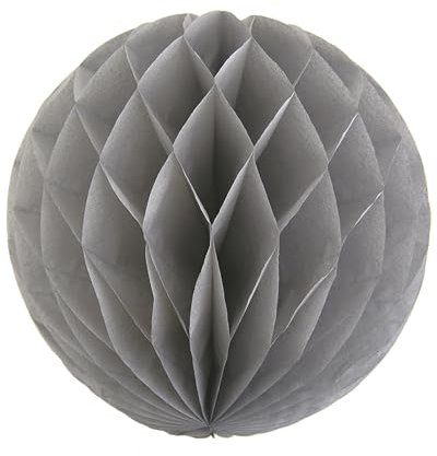 1 Wabenball 30cm ( hell silber / grau 012H ) // Waben Ball Honeycomb Papier Hänge Deko Laternen Dekoration Bälle Pompons PomPom Party Hochzeit Raumdeko
