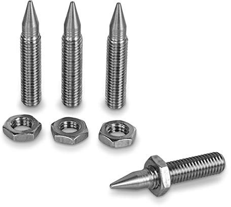 PrecisionGeek - M8 Stainless Steel Speaker Spikes L=45mm (incl. 4x locking nuts)