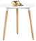 H.J WeDoo Cocina Mesa de Comedor, Moderno Ronda Mesa y Patas de Madera de Haya, 80 * 80 * 72 cm, Color Blanco