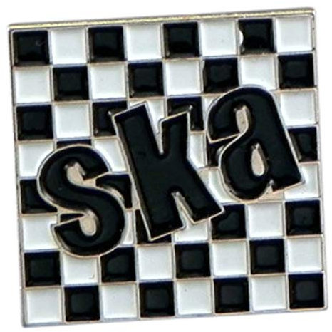 SKA Anstecknadel mit Schachbrettmuster, Scooter, Musik, Metall, Emaille, Anstecknadel, 25 mm, Metall