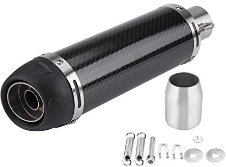 Motorrad Auspuffrohr, 51mm Universal Motorrad Modifiziert Real Bright Carbon Auspuffrohr mit DB Killer motorrad auspuff