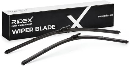 RIDEX Scheibenwischer Set Wischerblätter Satz mit Spoiler Vorne Länge 1: 600mm Länge 2: 550mm Flachbalkenwischblatt Kompatibel mit SMART FORTWO Coupe 451 Pinch Tab für Links-/Rechtslenker 298W0127