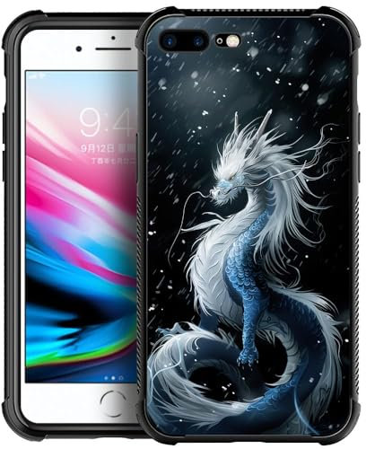 CARLOCA Compatible with iPhone 8 Case iPhone SE 2020 Case,iPhone 7 Cases for Girls Women Boys,White Dragon Pattern Design Shockproof Anti-Scratch Case for iPhone 7/8/SE2 4.7-inch