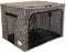 Periea ‘Beau’ Folding Collapsible Stackable Fabric Home Storage Boxes with Steel Frames (Gold Leopard, Large)