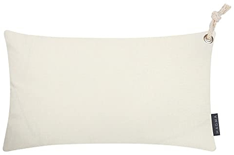 mokebo® Outdoor Kissenbezug 'Der Maritime' mit Kordelschlaufe für Terasse & Balkon, Kissenhülle in Cremeweiß in 30x50cm, Bezug für Kissen oder Dekokissen, Made in Spain