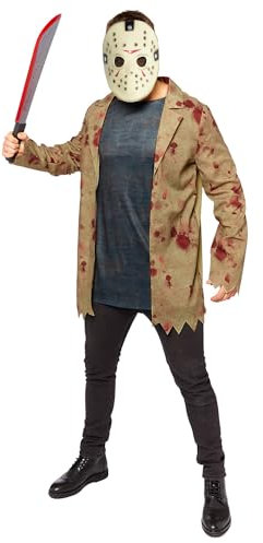 Amscan - Erwachsenenkostüm Jason, Jacke mit Shirteinsatz und Maske, Serien-Killer, Halloween