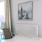 Acezanble∣3 Column Radiator, Horizontal 600mm White Wide Low Cast Iron Style Radiator Centre Heating for Window Hallway