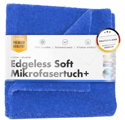 Chemicalworkz Edgeless Soft Touch: Lackschonende Premium Mikrofasertücher 500GSM - schonend weiche & fusselfreie Poliertücher für die Autopflege - Auto Microfasertücher | 40x40cm | dunkelblau