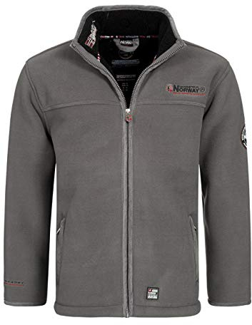 Geographical Norway Herren Polar Fleece Jacke Zip Embro & Patches WR146H/GN Größe 3XL Farbe dark grey