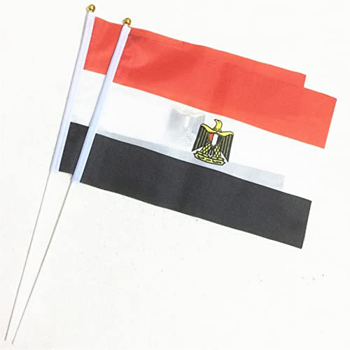 Bandiera egiziana 50 pezzi, motivo: bandiera della Coppa del Mondo Fan Acclamant bandiera 14 x 21 cm, mini striscione Egitto World Cup Egypt