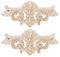 Joyzan Holz Dekorative Applikation, Holzornamente für Möbel Vintage Deko Geschnitztes Holzschnitzerei Applikation Wände Kleiderschränke Fenster Appliques Blume Onlay Lange Applique Dekoration Carving