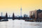 adrium Acryl-Bild 120 x 80 cm: Berliner Oberbaumbrucke mit Fernsehturm bei Sonnenuntergang (6837845)