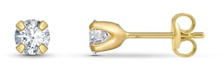 Amberta Allure Damen Ohrstecker aus 9K Gold mit Zirkonia