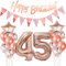 deko 45. geburtstag frauen deko rosegold ballon 45. geburtstag frauen deko luftballon 45. geburtstag deko rosegold 45 Geburtstag girlande banner geburtstagsdeko 45 jahre frauen dekoration