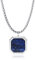 Herren Halskette Edelstahl | Silber Quadratischer Naturstein Tigerauge Stein Achat Anhänger Lapislazuli minimalistische geometrische Halskette für männliche mit 24 Rolokette Männer Schmuck Geschenk
