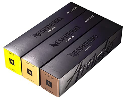 Nespresso Vertuoline - Arondio, Melozio & Solelio - 30 capsules de café en acrylique polie