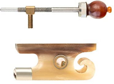 Violinbeschläge Schneckenschwanz Stil Violin Bow Frosch Ebony/Ochse Horn Abalone Muscheleinlage Und Schraubspitze 4/4 Teile (Color : White Ox Horn)