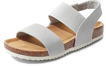 DREAM PAIRS Espadrillas da Donna con Punta Aperta Sandali Eleganti con Plateau Sandali con Zeppa Elastici con Cinturino alla Caviglia,Size 41,Grigio,SDPW2202W-E