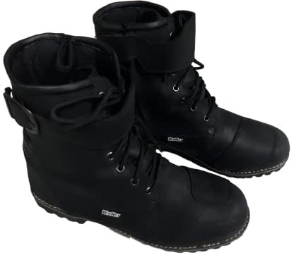 Stivali stivaletti scarpe in vera pelle nera per moto da turismo turing custom (numeric_38)