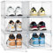 FUNLAX Shoe Box, 6 pcs Shoe Storage Boxes Clear Stackable Plastic,Shoe Organizer Containers with Magnetic Door for Men/Women 34.5 x 27 x 19 cm