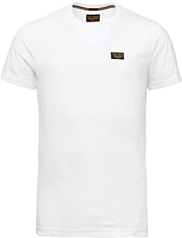 PME Legend Herren Rundhals T-Shirt Cold DYE Regular Fit Schwarz Weiss Grün Blau, Größe:M, Farbe:Bright White 7003