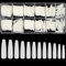 woshilaoDS 240pcs Natural Acrylic Nail Tips, Trapezoidal Extra Long Full Cover False Nails, Artificial Press On Ballerina French Tips