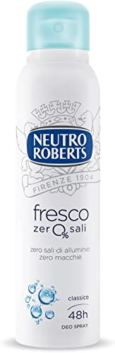12x Neutro Roberts Fresco Spray Deodorant ohne Aluminiumsalze, null Flecken, natürlicher Schutz mit blumigen Noten 150 ml + Italian Gourmet Polpa 400g