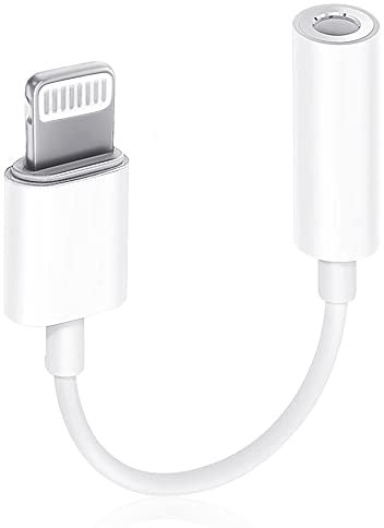 Lightning Jack [Certifié Apple MFi] Adaptateur Lightning vers Jack 3,5 mm Adaptateur Casque iphone Connecteur Audio Splitter Ecouteurs AUX pour iPhone 14 13 12 11 X 8 7 Compatible avec Tous Les iOS