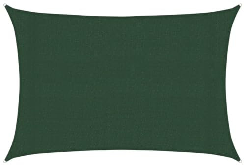 vidaXL Toldo Parasol Lona Protector Solar Sombra de Patio Jardín Terraza Balcón Parque Infantil Exterior de Vela Verde Oscuro HDPE 160 g/m² 3x5 m
