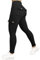 Nuofengkudu Damen Sport Cargo Leggings mit Taschen High Waist Stretch Cargohose Eng Hosen Push up Sportleggins Stretch Jeggings Gym Fitness Outdoor Workout Sporthose Y-Schwarz L