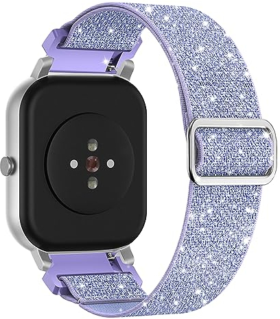Nylon Armband Amazfit GTS, 20mm Elastische Nylon Glitzer Sport Armband für Amazfit GTR 42mm, Amazfit GTS 2, GTS 2 Mini, GTS 2e, Amazfit GTS 3, Amazfit GTS 4, Amazfit Bip, Bip Lite, Bip S, Bip U