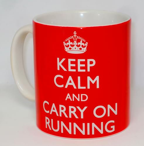 Keep Calm & Carry On Running Ceramic Mug Funny Gift