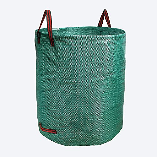 Sacs à déchets de jardin avec poignées, sac poubelle pour feuilles d'herbe, haie, déchets de jardin, 500 l, sac poubelle de jardin en polyéthylène, vert